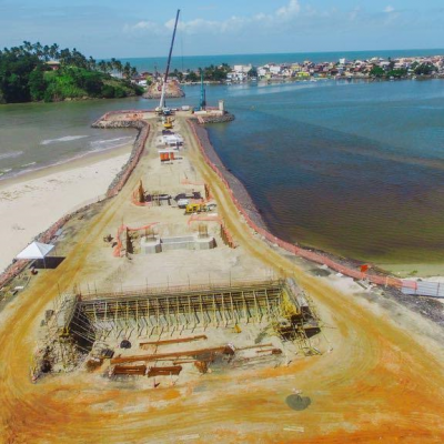 Prefeito elogia ritmo da obra da ponte; maior símbolo da obra surge em breve