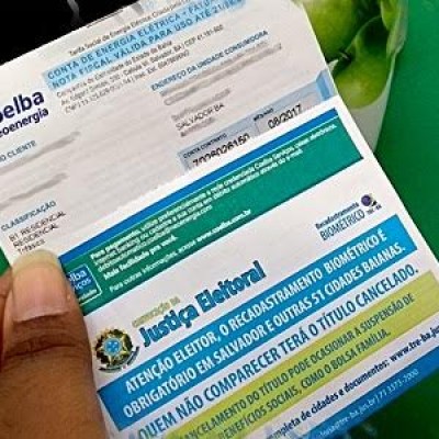 Contas de energia passam a exibir convocação para o recadastramento biométrico