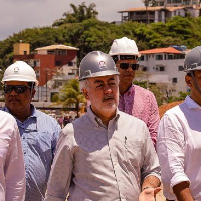 Prefeito, secretário e técnicos da Seinfra fazem visita técnica da obra da nova ponte