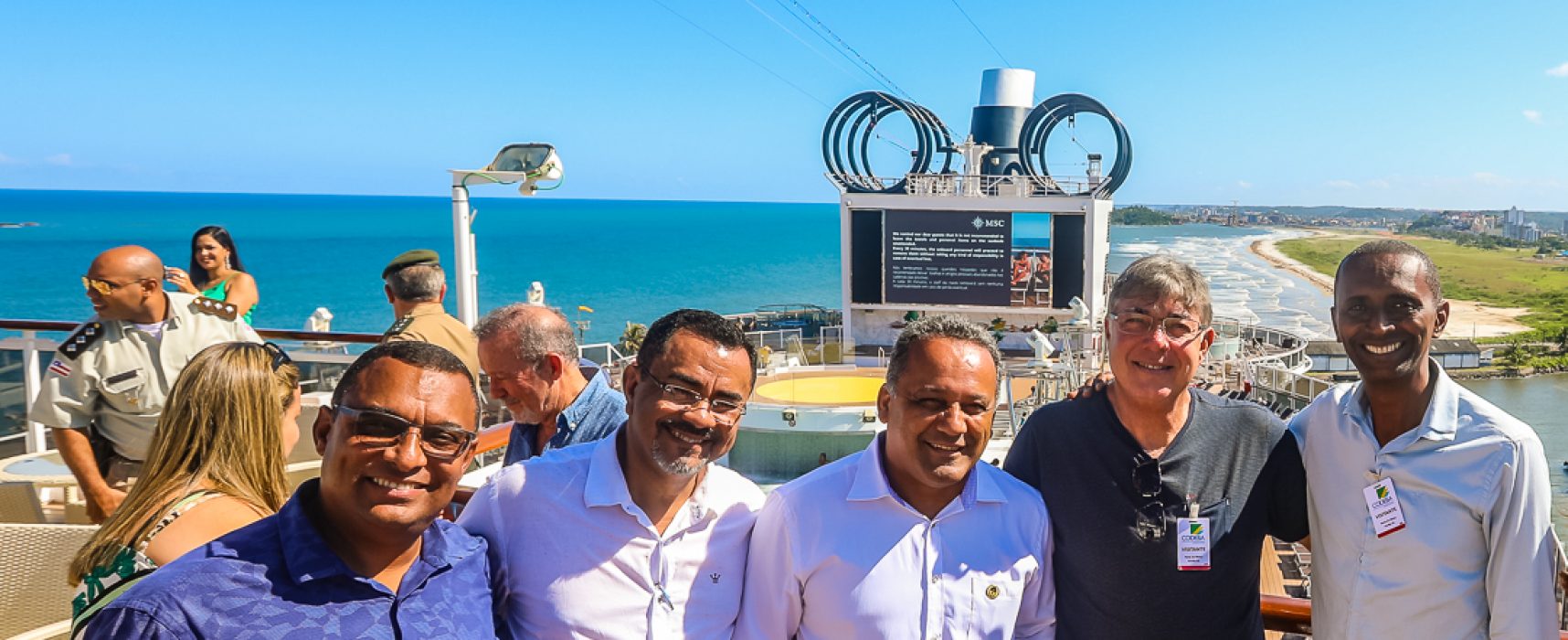 Cerimônia de troca de placas comemora chegada do MSC Seaview a Ilhéus