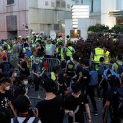 Professores protestam em Hong Kong