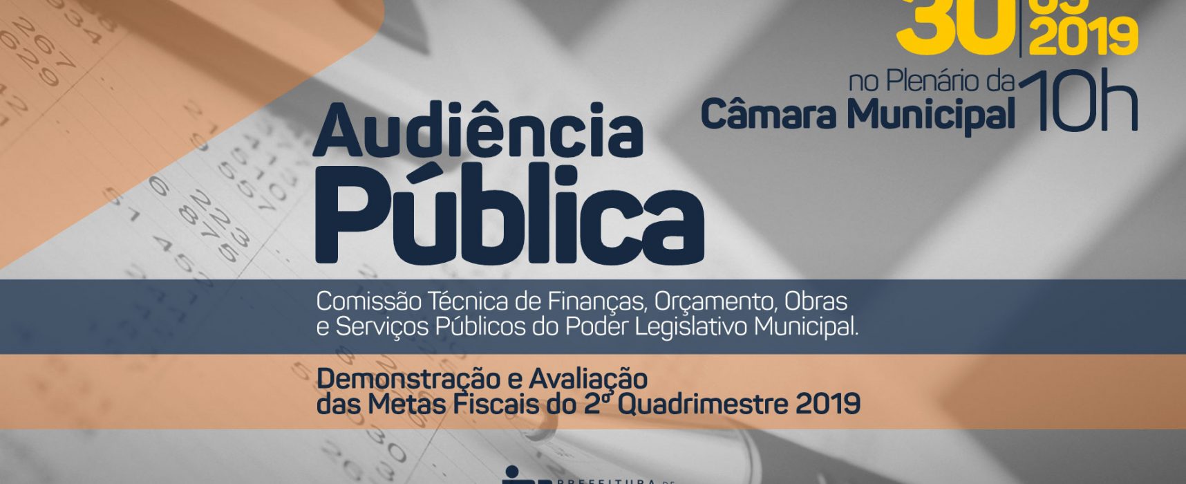 Audiência pública na Câmara prestará contas sobre metas fiscais da Prefeitura