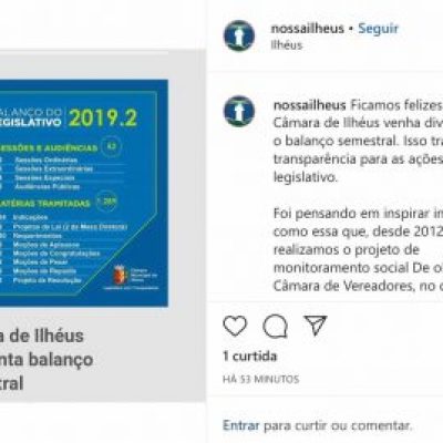 Instituto Nossa Ilhéus reconhece Transparência da gestão do vereador César Porto na Câmara Municipal de Ilhéus