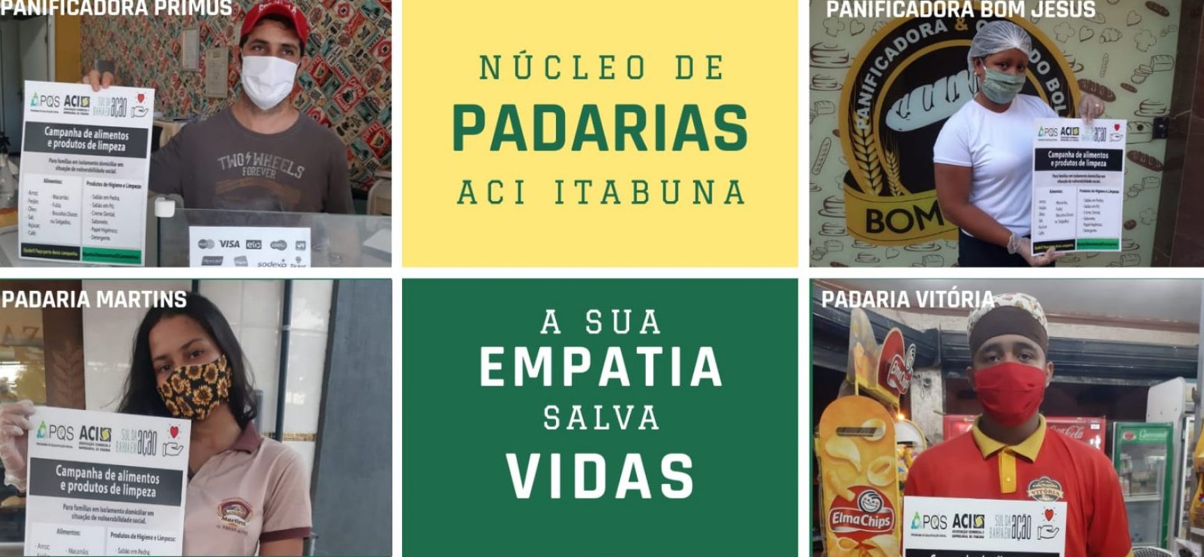 Panificadoras aderem a campanha de arrecadação de alimentos e de higiene em Itabuna
