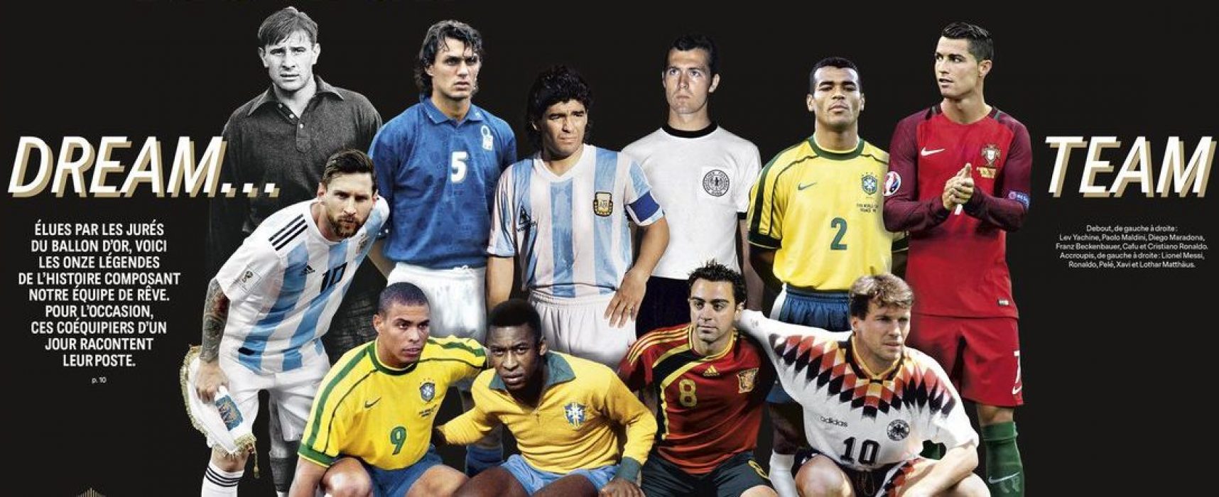 Seleção da Bola de Ouro tem Pelé, Ronaldo e Cafu