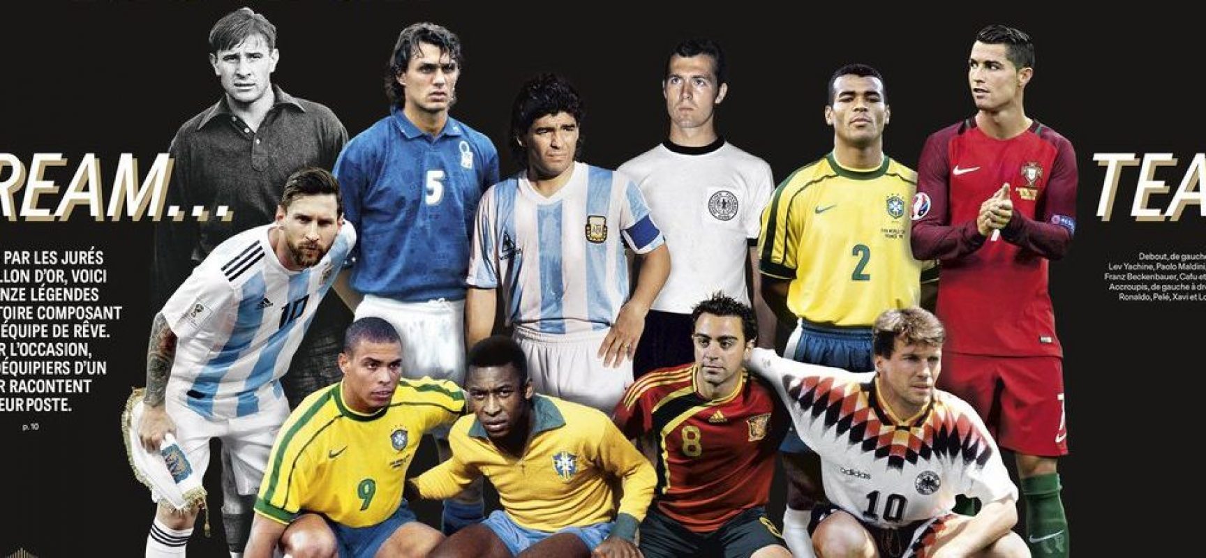 Seleção da Bola de Ouro tem Pelé, Ronaldo e Cafu