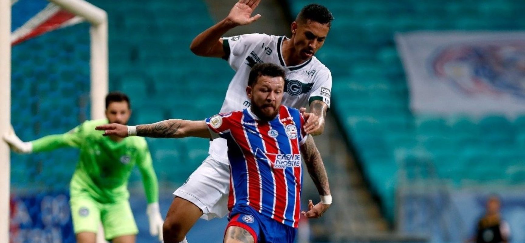 Em jogo de seis gols, Bahia e Goiás empatam em 3 a 3 na Fonte Nova