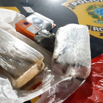 Polícia prende duas pessoas e apreende maconha e cocaína na BR-324