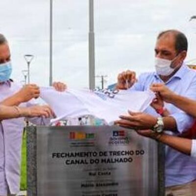 Prefeito Mário Alexandre entrega trecho do Canal do Malhado; governador Rui marca presença no ato