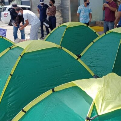 Guardas municipais acampam em frente à prefeitura e pedem plano de carreira