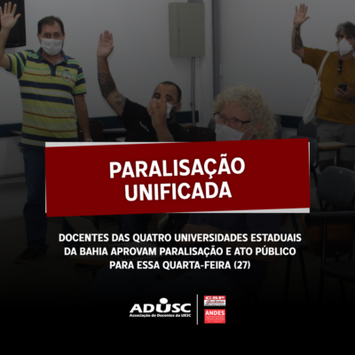 Docentes aprovam paralisação para quarta-feira (27)