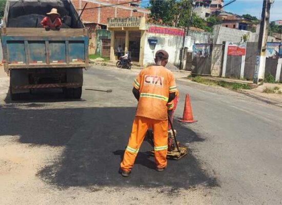 Prefeitura de Ilhéus conclui serviços da operação tapa-buracos em 14 localidades; acompanhe