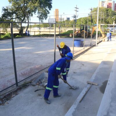 Prefeitura prossegue obras de recuperação de quadras esportivas de Itabuna