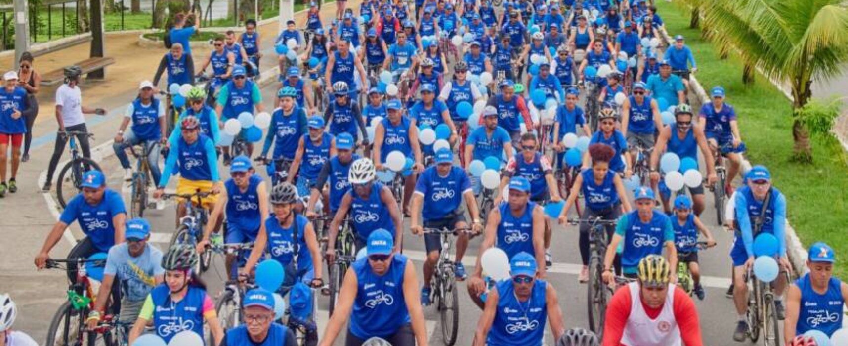 Pedalada Azul reúne dois mil ciclistas em Itabuna e incentiva atividades saudáveis na prevenção ao diabetes
