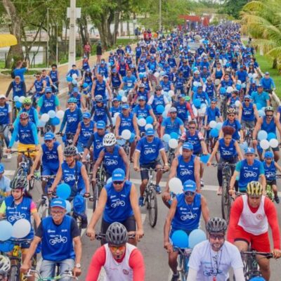 Pedalada Azul reúne dois mil ciclistas em Itabuna e incentiva atividades saudáveis na prevenção ao diabetes
