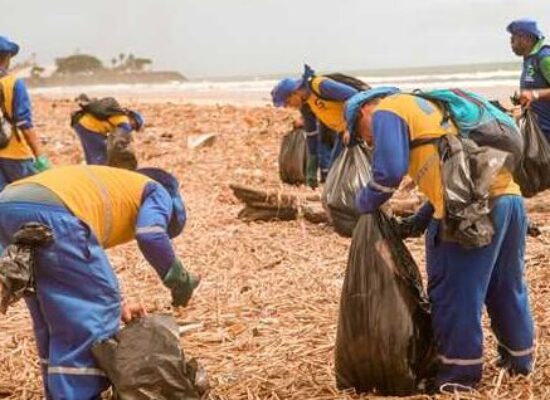 Prefeitura de Ilhéus mantém regularidade na limpeza de praias para retirada de baronesas