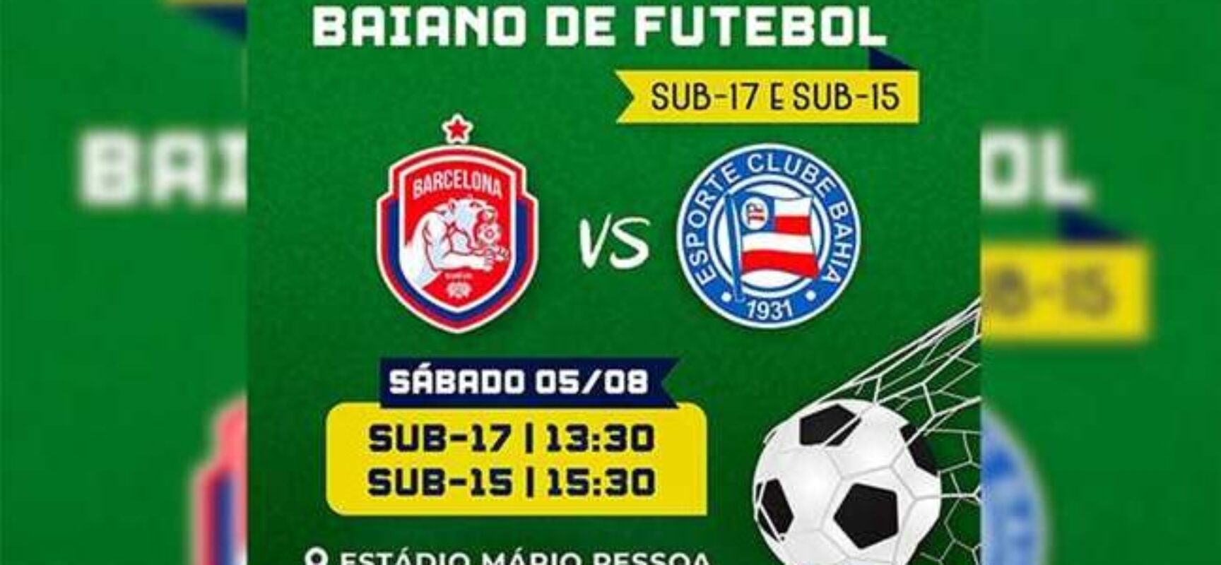 Ilhéus sedia rodada do Campeonato Baiano de Futebol sub-15 e sub-17 neste sábado (5)