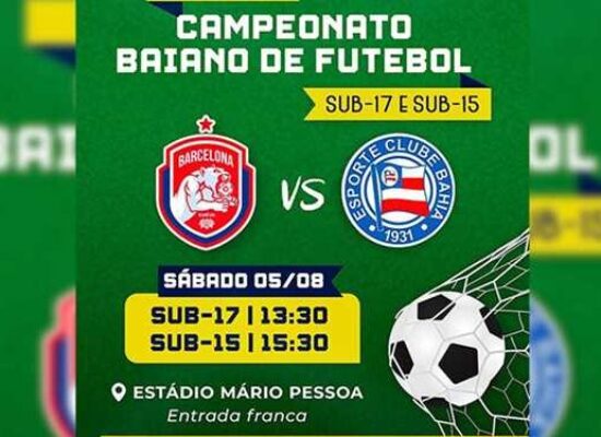 Ilhéus sedia rodada do Campeonato Baiano de Futebol sub-15 e sub-17 neste sábado (5)