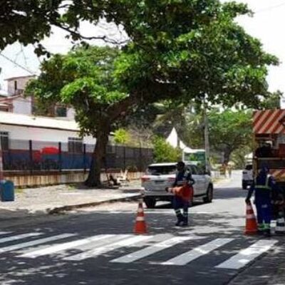 Trecho da BA-001 e acesso ao Residencial Sol e Mar recebem melhoria na sinalização viária
