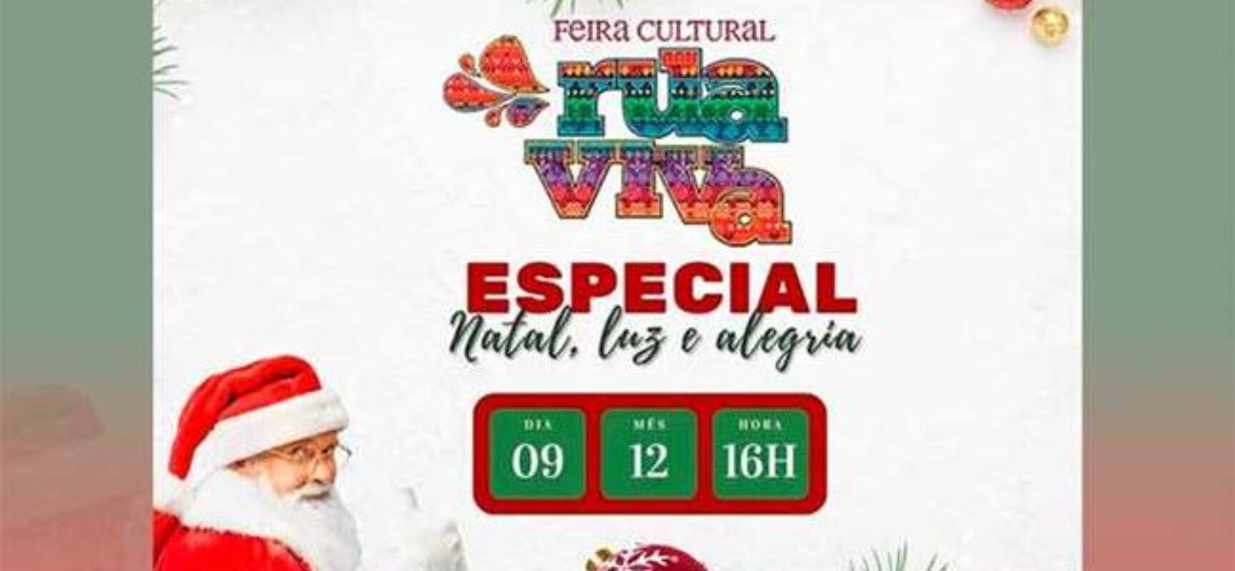 Feira Rua Viva realiza edição especial de natal, neste sábado (09)
