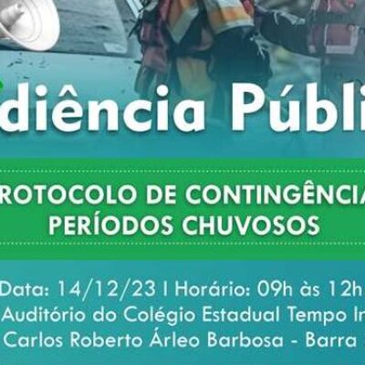 Protocolo de Contingência de chuvas será apresentado em audiência pública nesta quinta (14)