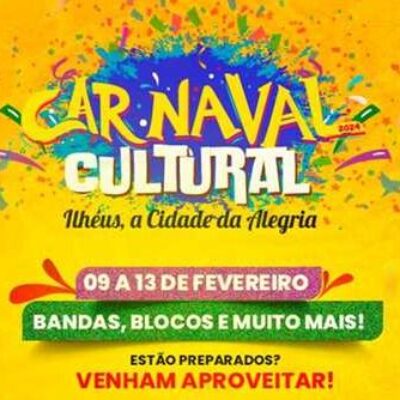Carnaval Cultural de Ilhéus contará com apresentações de mais de 20 bandas e artistas regionais