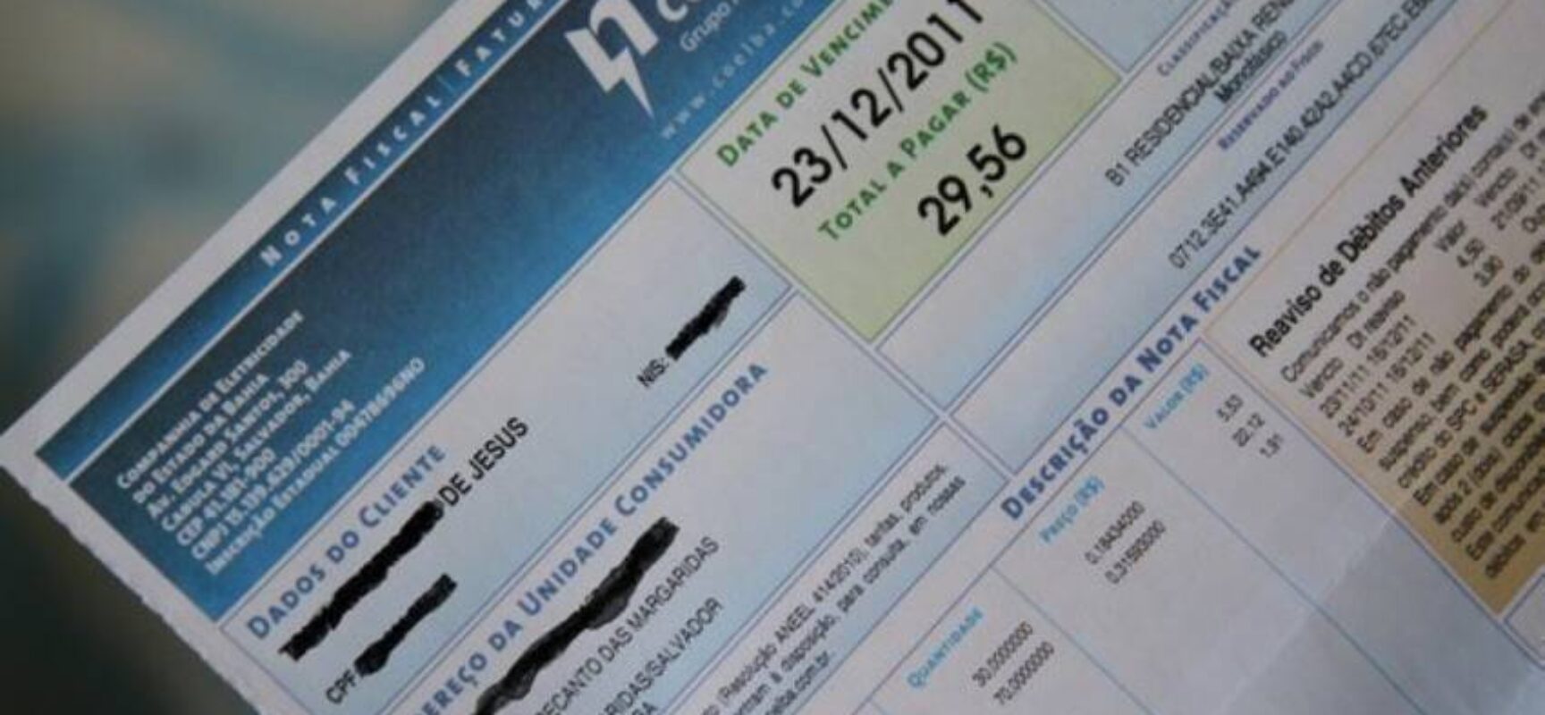 Consumidor não pagará taxa extra na conta de energia em fevereiro