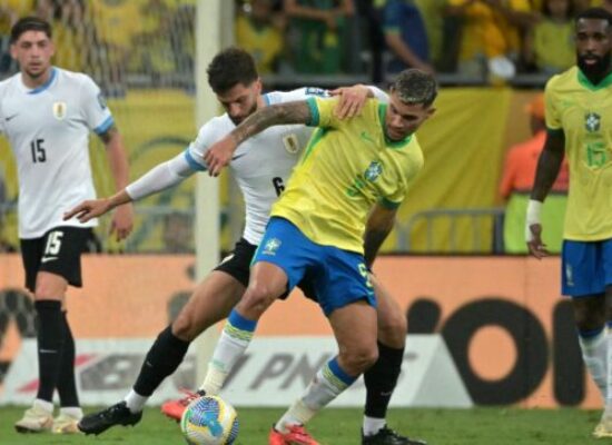 Brasil é improdutivo, empata com Uruguai em casa e perde posição nas Eliminatórias