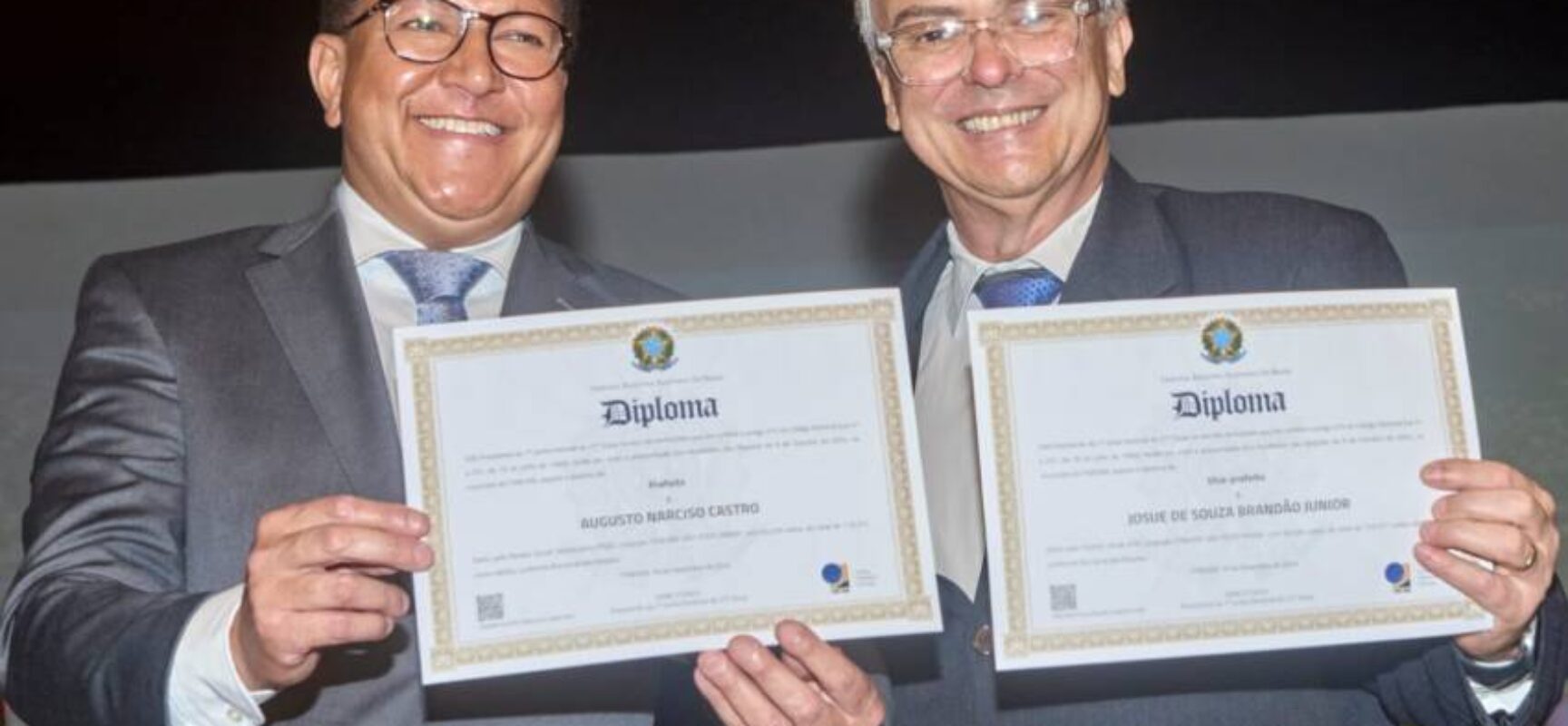 Justiça Eleitoral diploma prefeito reeleito Augusto Castro, o vice-prefeito Josué Brandão Junior e mais 20 vereadores 