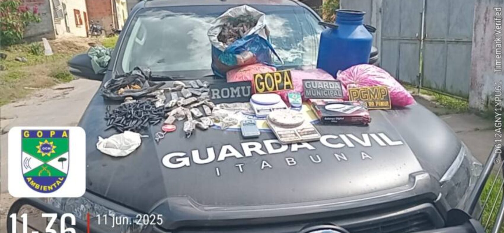 ROMU da Guarda Civil Municipal de Itabuna apreende grande quantidade de drogas em tonel no São Pedro