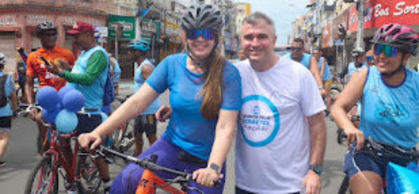 Pedalada Azul reúne 1.200 ciclistas e abre Mutirão do Diabetes em Itabuna
