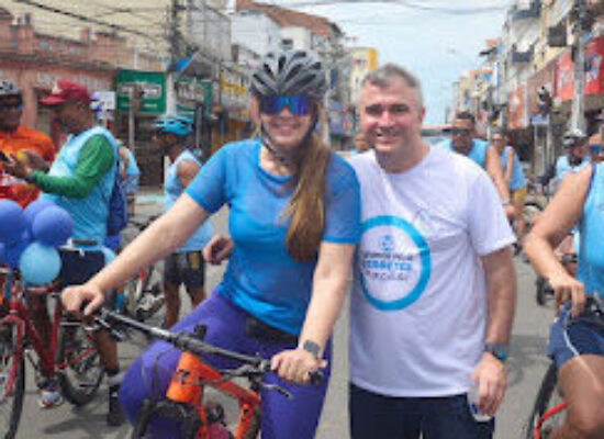 Pedalada Azul reúne 1.200 ciclistas e abre Mutirão do Diabetes em Itabuna