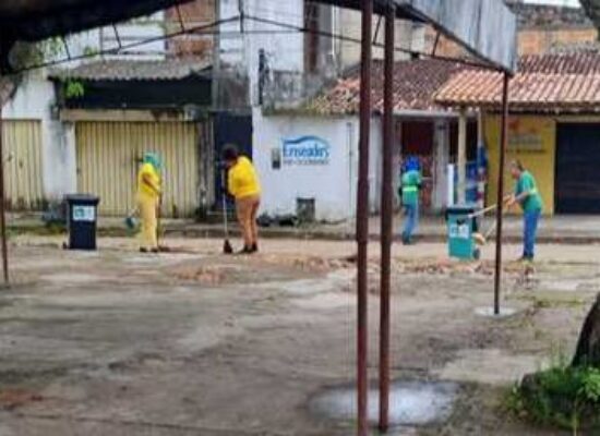 Mutirão de varrição promove limpeza no bairro Hernani Sá