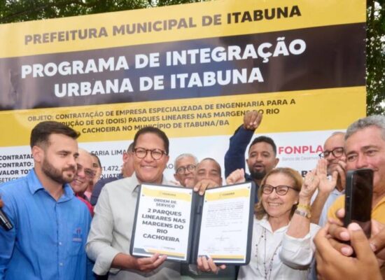 Prefeito Augusto Castro autoriza as obras de construção dos parques lineares das margens do Rio Cachoeira