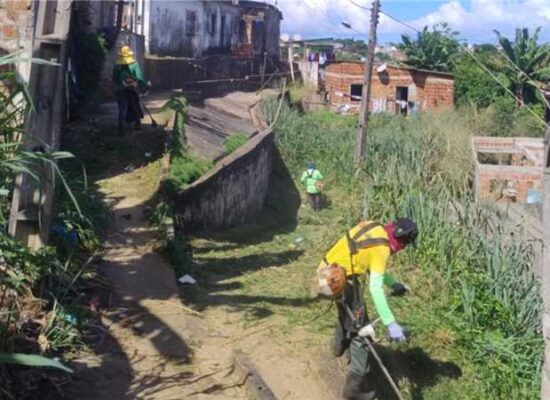 Alto da Esperança recebe serviços de roçagem e limpeza