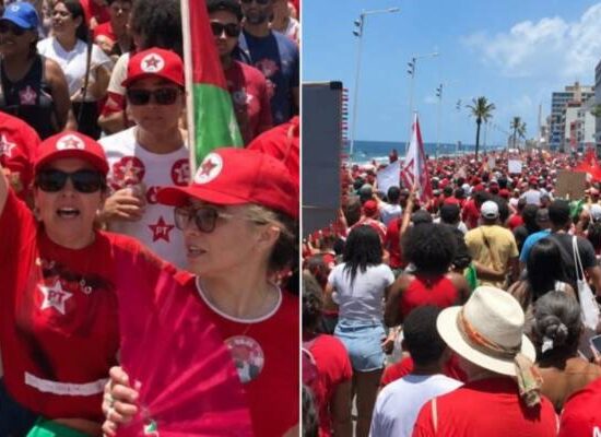 Manifestação pró-Lula reúne multidão e movimenta a região da Barra nesta segunda