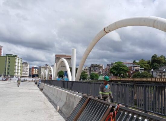 Obras da nova ponte e requalificação da Ponte Miguel Calmon com foco na segurança e paisagismo